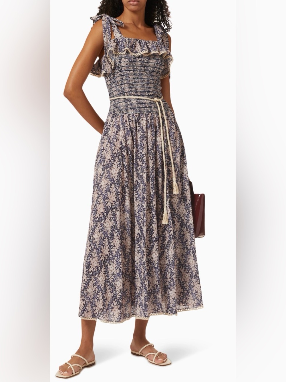 Zimmermann Vitali Floral Print Jacquard Midi Dress Size 1 Authentic